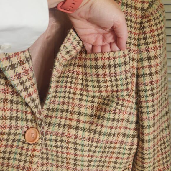 ALAIN MANOUKIAN Vintage Pink and Brown Wool Blazer, Size 8 - Picture 16 of 16